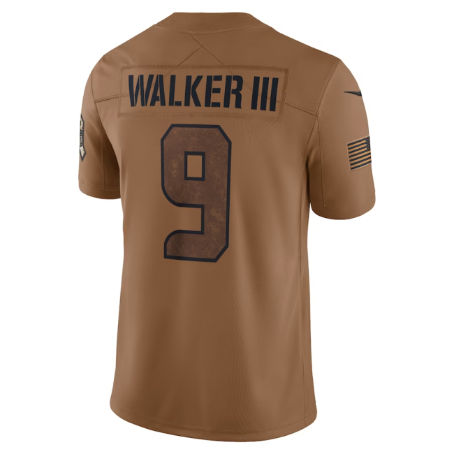 S.Seahawks #9 Kenneth Walker III Brown 2023 Salute To Service Limited Jersey Stitched American Football Jerseys Wholesale