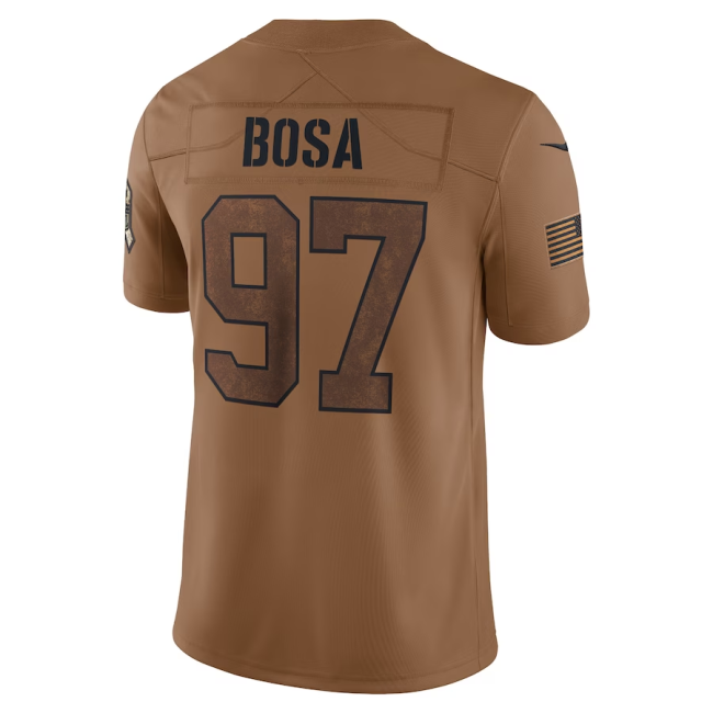 SF.49ers #97 Nick Bosa Brown 2023 Salute To Service Limited Jersey Stitched American Football Jerseys Wholesale