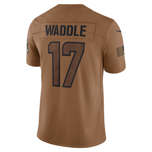 M.Dolphins #17 Jaylen Waddle Brown 2023 Salute To Service Limited Jersey Stitched American Football Jerseys Wholesale