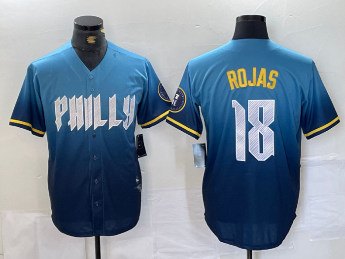 Philadelphia Phillies #18 Johan Rojas Blue 2024 City Connect Limited Stitched Baseball Jerseys