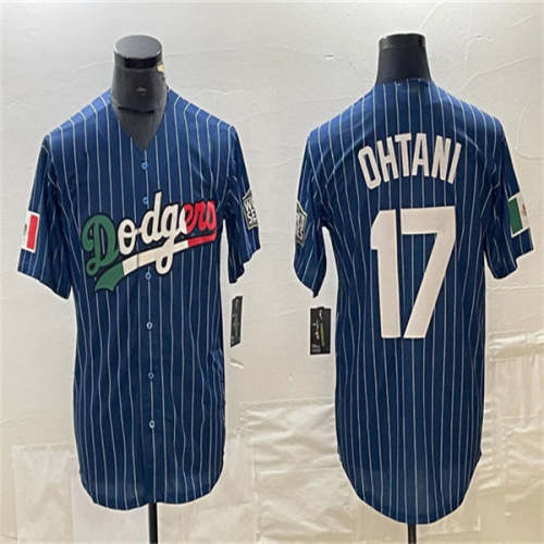 Los Angeles Dodgers #17 Shohei Ohtani Navy Home Authentic Patch Jersey Baseball Jerseys