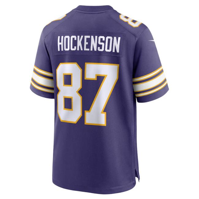 MN.Vikings #87 T.J. Hockenson Purple Classic Player Game Jersey