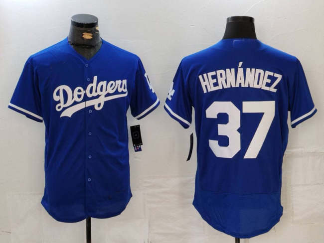 Los Angeles Dodgers #37 Teoscar Hernandez Blue Flex Base Stitched Baseball Jerseys