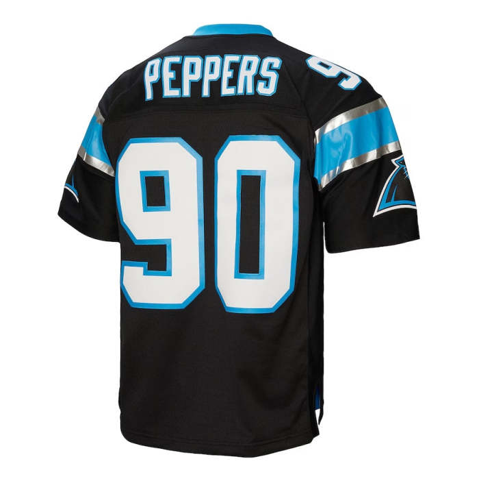 C.Panthers #90 Julius Peppers Mitchell & Ness Legacy Replica Jersey – Black American Football Jerseys