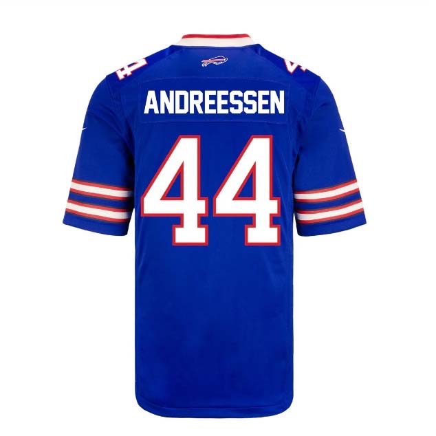 US 39.90 B.Bills 44 Joe Andreessen Game Jersey Royal Stitched