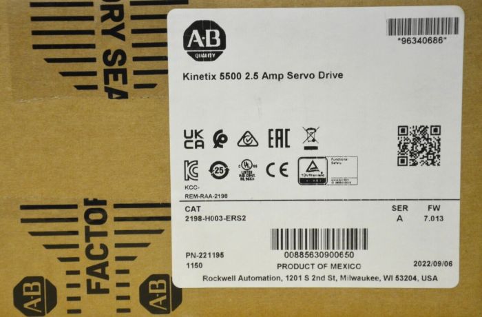 2022 New Sealed Allen Bradley 2198-H003-ERS2 A Kinetix 5500 2.5A Servo Drive