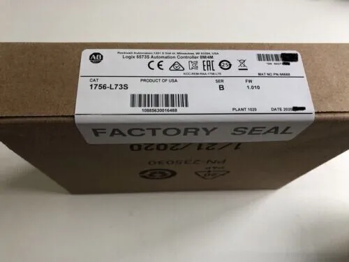 Factory Sealed AB 1756-L73S Ser B GuardLogix Controller 8MB/4MB 1756L73S