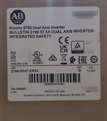 Allen-Bradley 2198-D057-ERS3 Series B. Kinetix 5700 Dual Axis Inverter