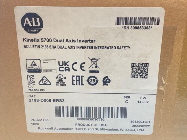 2023 NEW Allen-Bradley 2198-D006-ERS3 /C Kinetix 5700 Dual Axis Inverter