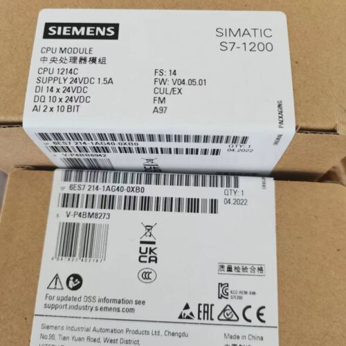 New SIEMENS 6ES7 214-1AG40-0XB0 6ES7214-1AG40-0XB0 S7-1200 CPU 1214C CPU Module