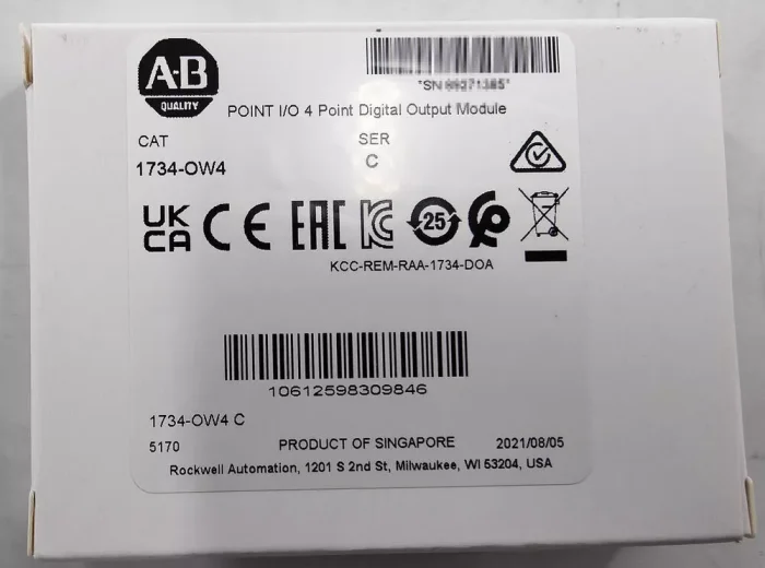 2*2711P-T10C21D8S 1*1769-PB4 2*1769-IQ32 2*1769-OB32 1*1769-IQ16 1*1769-IF16C 1*1769-L30ER 5*1734-AENTR 30*1734-TBS 10*1734-IB8 3*1734-OB8 6*1734-OW4 10*1734-IE4C 