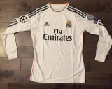 2013-2014 Real Madrid Home Long Sleeve 1:1 Quality Retro Soccer Jersey