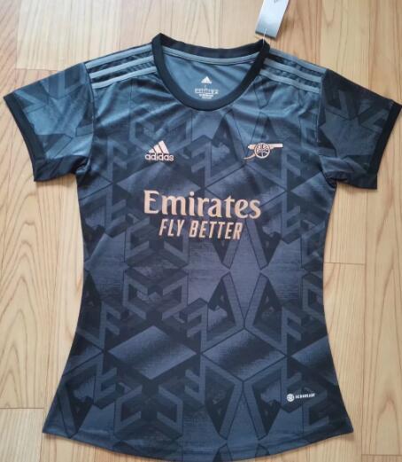 22/23 Arsenal Away black Women Fans 1:1 Quality Soccer Jersey