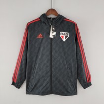 2022 Sao Paulo Black Windbreaker（红色阿迪红色三边）