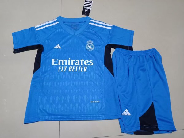 23/24 Kids Real Madrid goalkeeper  1:1 Quality Soccer Jersey