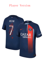 23/24 PSG Paris Home With MBAPPÉ#7 Printing In Chinese Player 1:1 Quality Soccer Jersey