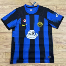 23/24 Inter Milan Home Blue Chest With New AD Fans 1:1 Quality Soccer Jersey
