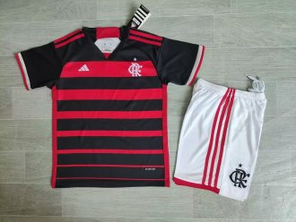 24/25  Flamengo  Home  Kids 1:1 Soccer Jersey