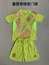 24/25  Mexico  Green  Goalkeeper Kids 1:1 Quality Soccer Jersey