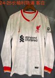 24/25  Liverpool Away Long Sleeve Fans 1:1 Quality Soccer Jersey