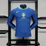 24/25 Brazi  Blue  Long Sleeve  Player 1:1 Quality Soccer Jersey