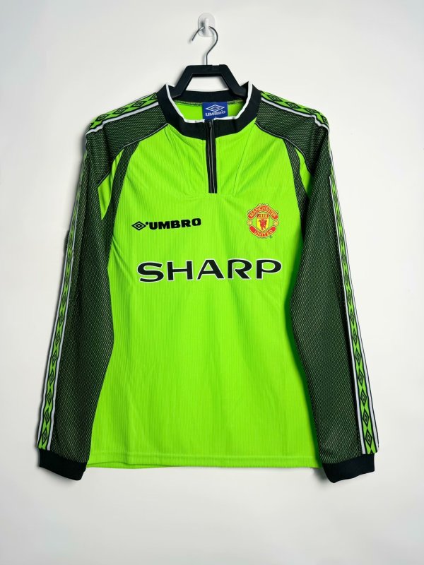 1998/1999 Manchester United Green GK Long Sleeve 1:1 Quality Soccer Jersey