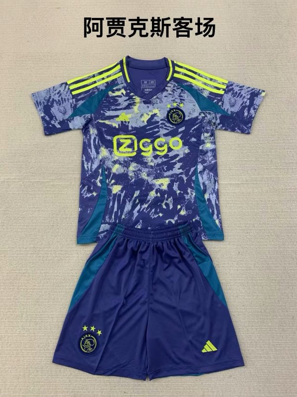 24/25  Ajax  Away  Kids  1:1  Quality  Soccer Jersey