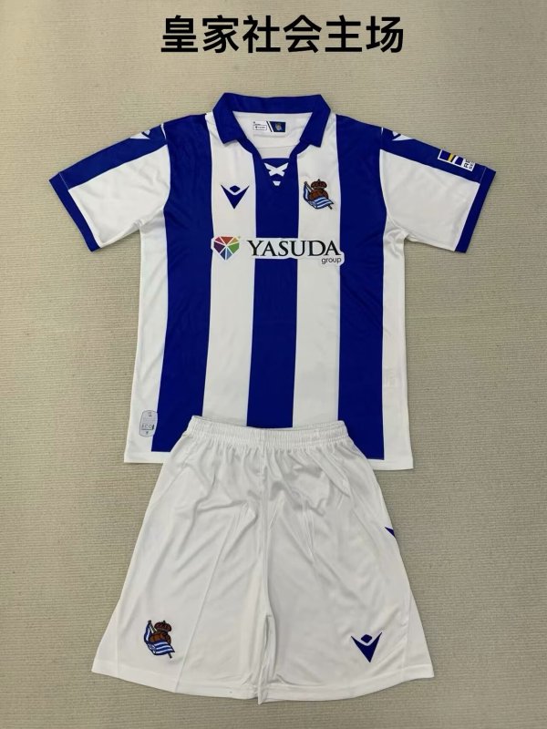 24/25  Real Sociedad  Home Kids  Kits 1:1  Quality  Soccer Jersey