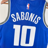 2024  Kings SABONIS #10 Blue City Edition 1:1 Quality NBA Jersey热压