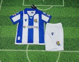 24/25 Real Sociedad   Home Kids  Kits  1:1 Soccer Jersey