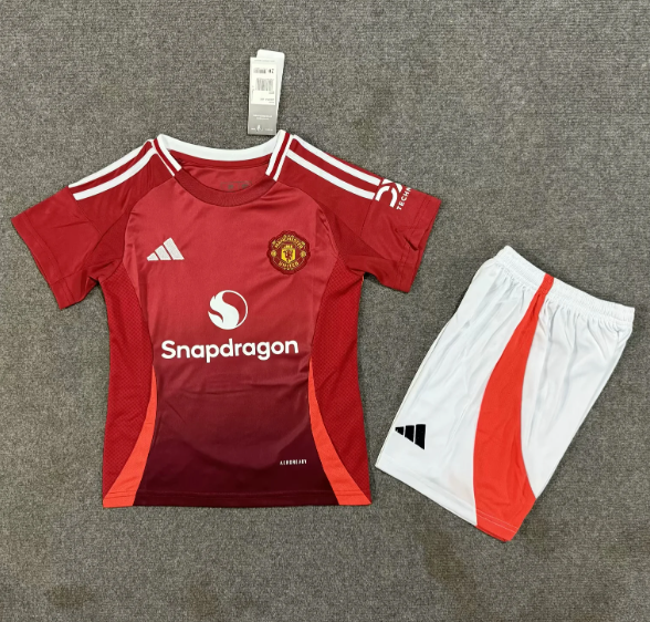 24/25 Manchester United Home Kids Soccer Jersey