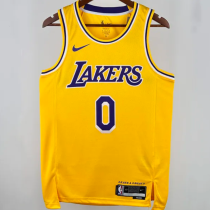 2025 Lakers WETBROOK #0 Yellow 1:1 Quality NBA Jersey热压