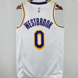 2025 Lakers WETBROOK #0 White  1:1 Quality NBA Jersey 热压