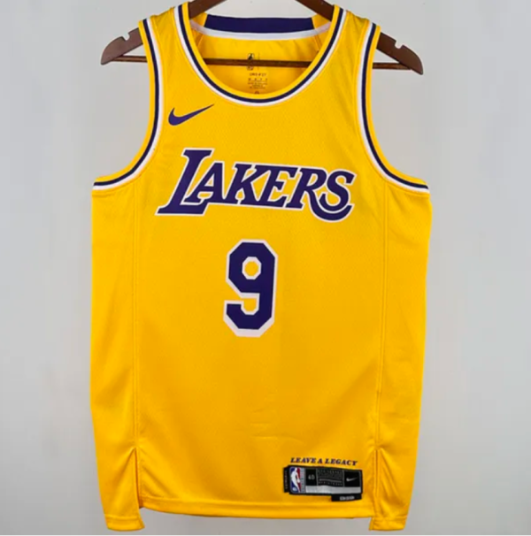 2025 Lakers JAMES JR. #9 Yellow  1:1 Quality NBA Jersey热压