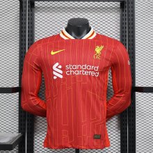 24/25   Liverpool Home Red  Long Sleeve Player 1:1 Quality Soccer Jersey