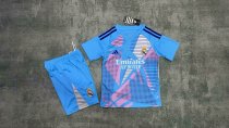 24/25 Real Madrid Goalkeeper Blue Kids Kits 1:1 Soccer Jersey