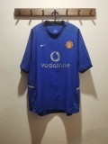 2002/2003  Manchester United Blue Away Fans 1:1 Quality Retro Soccer Jersey