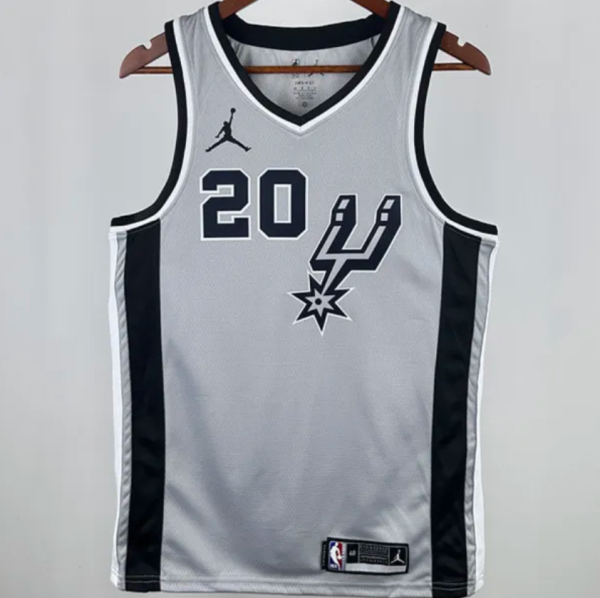 2021 Spurs GINOBILI #20 Grey 1:1 Quality NBA Jersey