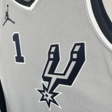 2021 Spurs WEMBANYAMA #1 Grey 1:1 Quality NBA Jersey