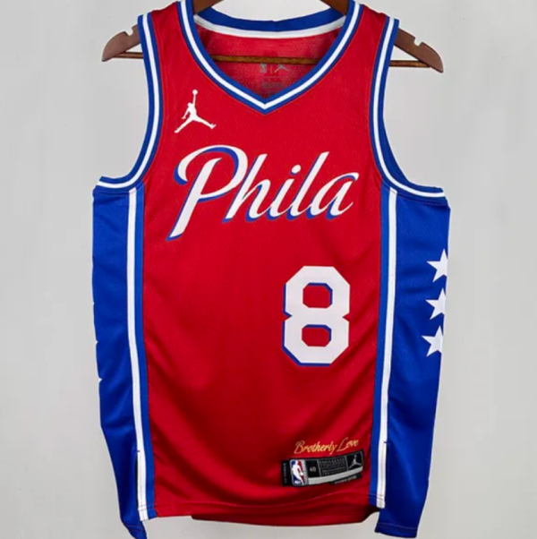 2025 76ers GEORGEG #8 Red  1:1 Quality NBA Jersey 热压