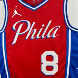 2025 76ers GEORGEG #8 Red  1:1 Quality NBA Jersey 热压