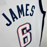 2025 Team USA JAMES #6 White 1:1 Quality  NBA Jerseys