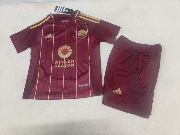 24/25 Roma Home Kids kits 1:1 Quality  Soccer Jersey