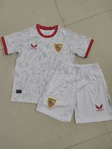 24/25  Sevilla FC Home Kids Kits 1:1 Quality  Soccer Jersey