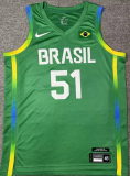 2024 Brazil Team CABOCLO #51 Green 1:1 Quality  NBA Jerseys