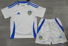 24/25 Leeds United  Home White Kids Kits 1:1 Quality Soccer Jersey