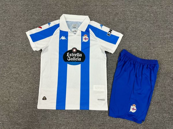 24/25 Deportivo Home Kids Kits 1:1  Soccer Jersey