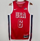 2024 Team USA JAMES #6 Red 1:1 Quality NBA Jerseys