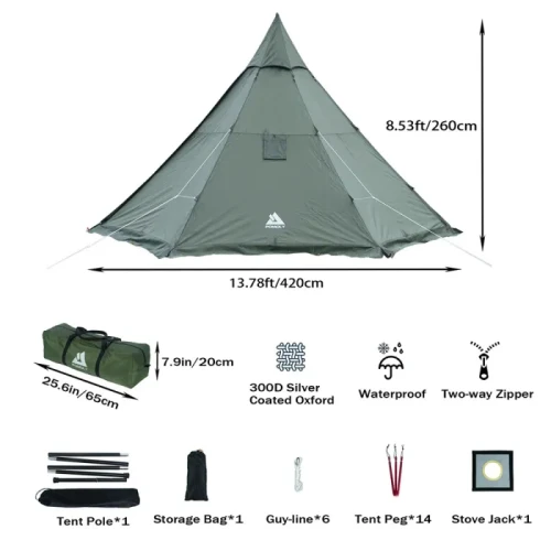 HEX Plus Camping Zelt heißes Zelt  mit Holzofen stove Jack 2-6 Personen