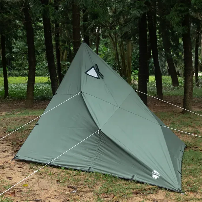 Rhombus Bushcraft Unterstand mit Herdheber | Leinwand Wolf Den Tarp 2.0 | Lonewolf902 Signatur